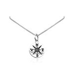 Small and Dainty Sterling Silver Compass Necklace for Women, Gift for Her, Graduation Gift Necklace (18 inches)