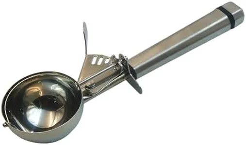 Portion Scoop with Stainless Steel Long Handle, #10 Trigger Release Disher Scoop, 3 1/4 OZ Cookie Dough Scoop for Portion Control,Cupcake Batter,Ice Cream
