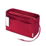 ZTUJO Purse Organizer Insert, Felt Bag Organizer with Metal Zipper, Handbag & Tote Shaper, For Speedy Neverfull Tote, 7 Sizes, Ruby, Large