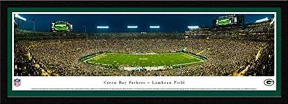 Green Bay Packers, Night Game - 42x15.5-inch Panoramic Select Framed Picture