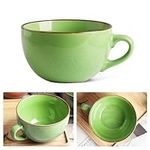 maxant Large Ceramic Soup Bowls 700ml, Coffee Cup Soup Mug with Handle Salad Bowls Microwavable Soup Mug for Cereal Milk Dessert Oatmeal Ramen Bowls (Green)