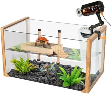 ZENO Turtle Aquarium Kit - New 2024 - Aquatic Turtle Tank with Filter and Light + Turtle Basking Platform, Small Turtle Tank for Baby & Juvenile Turtle, Perfect Turtle Starter Kit for Kids