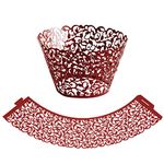 25Pcs Cupcake Wrappers - Artistic Pearl Lace Filigree Wedding Holder Cupcake Cases Wrappers - Cupcake Liners for Birthday Party and Decorations