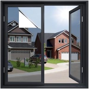 rabbitgoo One Way Window Privacy Film Window Tint for Home, Reflective Mirror Sun Blocking Heat Control UV Protection See Out Not in Office Door Window Covering, Silver, 17.5 in X 6.5 Feet