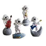 AUGEN Astronaut Set of 4 B Action Figure Limited Edition for Car Dashboard, Decoration, Cake, Office Desk & Study Table (10cm)(Pack of 4)