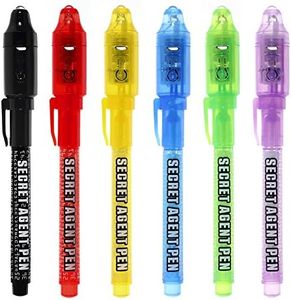 Maleden Spy Pen Stylo espion à encre invisible avec lumière UV, Pour les messages secrets des enfants, Parfait pour les pochettes surprises
