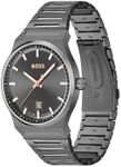 Hugo Boss Candor Ionic Plated Grey Steel Grey Dial Men's Watch