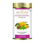 Neuwganic Fitness Mantra Wellness Tea - 100 Gm Loose Leaf Tea | Green Tea, Peppermint, | 50 Cups | Anti-inflammatory | Slim Tea | Slimming Tea | Weight Loss Tea