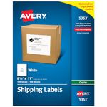 Avery Full Sheet Shipping Labels for Copiers, 8.5 x 11 Inches, White, Box of 100 (05353)