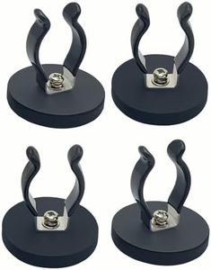 FYWZ Magnetic Flashlight Holder - Quick Release Magnet Hooks Anti-Slip Magnetic Mount for Laundry Garage Shed Kitchen Basement Outdoor Tools Storage (Black-4 Pack)