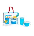 Munchkin Nibbles and Giggles Toddler Gift Set, Includes 10 oz Miracle 360 Cup and Snack Catcher, Blue