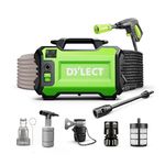 DYLECT Ultra Clean Plus High Pressure Car Washer Pump, 1800 Watts Motor, 120 Bars Pressure, 6.5L/Min Flow Rate, 5m Outlet Hose, Portable, for Bike and Home Cleaning, Includes 11 Accessories