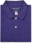 MagnaReady Mens Adaptive Solid Interlock Knit Short Sleeve Polo with Magnetic Closures (Blue, L)