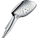 hansgrohe Raindance Select E - shower head, hand shower square (150 x 150 mm) with 3 sprays, with anti-limescale function, chrome, 26550000