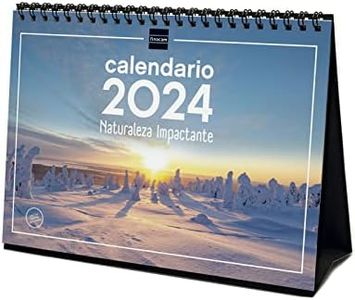 Finocam - Calendario 2024 Imágenes de Sobremesa para Escribir Enero 2024 - Diciembre 2024 (12 meses) Naturaleza Español