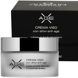 Aléxein X AGE Crema Viso Antirughe Donna e Uomo con Acido Ialuronico, Bava di Lumaca e Peptidi, Produzione Made In Italy (50ml)