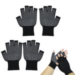 2 Pairs Fingerless Work Gloves, 5 Half-Finger Breathable Unisex Gloves, Lightweight Fitness Cycling Motorcycle Gloves, Ideal for Construction Work, Outdoor Sports Activities, No-slip & UV Protection