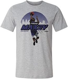 500 LEVEL Tyrese Maxey Shirt (Cotton, Small, Heather Gray) - Tyrese Maxey Philadelphia Skyline