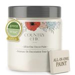 Country Chic All-in-One Chalk Paint for Furniture, Cabinets, Home Decor, Eco-Friendly, Matte Finish, Built-In Primer & Top Coat for Wood, Metal - Crinoline (Off White) - 4 oz (118 ml)