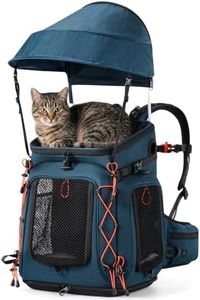 Pecute Travel Cat Backpack Carrier,Hiking Pet Backpack,Blue,Up to 11 lbs