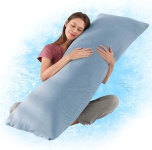 Wndy's Dream Full Body Pillow with Cooling Cover Soft Long Body Pillow for Side Sleeper Body Pillow ifor Adult and Pregnancy with Removable Pillow Cover (Blue)