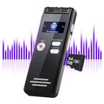 64GB Digital Voice Activated Recorder with Playback - 3072Kpbs NekSide HD Dual MIC Dictaphone Voice Recorder with Noise Reduction, 4800 Hours Audio Recording Device for Interviews/Classes/Meeting
