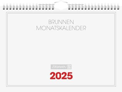 BRUNNEN Monatskalender (2025), 1 Seite = 1 Monat, A4 quer, 12 Blatt