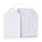 Uniclife 200 Pcs 4.5 cm Price Tags, Price Tags for Writing, White Labels for Prices, Clothes, Jewelry, Gifts, Blank Hang Tags, White Label Labels