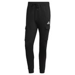 adidas Men's Essentials Fleece Regular Tapered Cargo Pants, Black/White, M