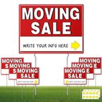 7Pcs Moving Sale Signs, 17" x 13" ，Moving Sale Signs with Stakes Double-Sided, Large Moving Sale Signs with Arrow Stickers, Moving Sale Yard Signs with Metal Stakes,WEATHER-PROOF