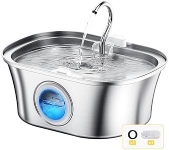Cat Fountain Stainless Steel Drinking Fountain for Cat, 3.2 L Cat Fountain for Cats, Drinking Fountain for Pets with Quiet Pump, Tap Design, Dishwasher Safe