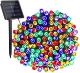 Solar Christmas Lights, 72ft/22M 200 LED 8 Modes Solar String Lights, Waterproof Solar Fairy Lights for Xmas Tree, Garden, Patio, Home, Holiday, Party, Outdoor Christmas Decorations (Multi-Colored)