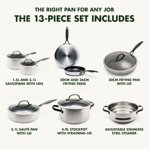 GreenPan Venice Pro 13-Piece Cookware Set – Non-Stick Pots & Pans
