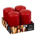 Spaas Unscented Pillar Candle 50/80 mm, ± 18 Hours, Red