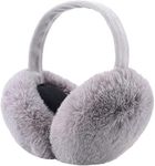 Boy Girl Winter Earmuffs Outdoor Wear Soft Faux Fur Plush Ear Warmer Football Design Windproof Woolen Warm Ear Muff Men & Women (Freesize) (Grey)