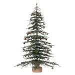 Vickerman 42" Caramel Pine Artificial Christmas Tree Unlit- Featuring 1241 PVC Tips - Pine Cone Accented - Seasonal Indoor Home Decor with Decorative Burlap Base