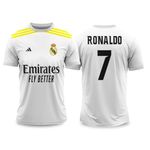 TRADITION KNITWEARS Ronaldo 7 Sports Soccer Football Emirates Jersey T-Shirt (Kid's, Boy's & Men) Regular Fit (White)