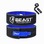 Beast Power Gear Weight Lifting Belt with Lever Buckle 10MM 13MM Thick & 4 Inches Wide Free Strap- Advanced Back Support for Weightlifting, Powerlifting, Deadlifts, Squats - Men & Women (XXX-Large,