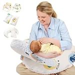 Nursing Pillow, Breast Feeding Pillows for Mom, Soft Cover with Breathable Filling, Ergonomic Breastfeeding, Bottle Feeding and Bonding, Multifunctional Support Cushion for Travel(2Pack Pillow Cover)