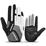 INBIKE Cycling Gloves Bike Gloves Men Mountain Bike Full Finger Gel Padded Grey Large