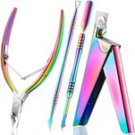 Nail Clippers for Acrylic Nails, Nail Cutter, False Nail Tips Clipper, Stainless Steel Rainbow Color Manicure Set for Salon Home Nail Art (Rainbow Color)