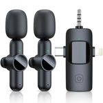 RICCHI 3 in 1 Wireless Microphone for iPhone Android Phone Camera, USB C Mini Microphone Plug-Play, Lavalier Microphone Clip on Lapel Mic for Video Recording, Interview, Vlog, YouTube, TikTok