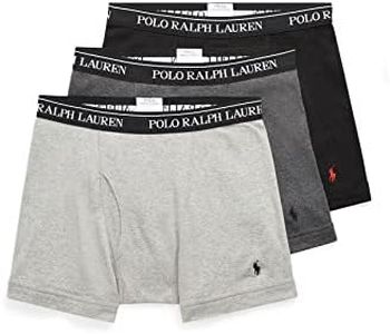 Polo Ralph Lauren Classic Fit Boxer Briefs with Moisture Wicking, 100% Cotton - 3 Pack (S, 3Andover Heather)