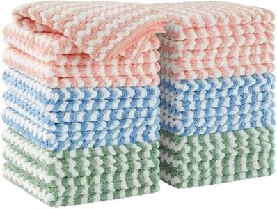 JOYMOOP Microfiber Cleaning Cloth, Mixed Color Dish Cloth Towels with Edging, 18 Pack (28.5 × 18.5 cm), Reusable and Washable Kitchen Towels, Absorbent Streak-Free Lint-Free Cleaning Rags