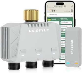 [All-New 2027] 1700FT WiFi Sprinkler Timer 3 Zone with Brass Inlet, Unistyle Smart Hose Timers Compatible Alexa & Google Voice, Water Timer for Garden Hose with Auto & Manual Modes for Garden Lawn