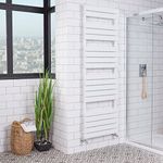 Warmehaus Designer Minimalist Bathroom Flat Panel Heated Towel Rail Radiator Ladder Rad 1800 x 600 mm - White