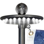 Service First Sirius LED Flagpole Light, with Upward Finial Lighting, 600 Lumens, 48 White LEDs, Automatic On/Off with Solar Detection (Black)