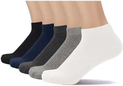 SERISIMPLE Thin Viscose Bamboo Low Cut Ankle Socks Men Thin Breathable Sock Comfort Cool Softy Sock 5 Paris(US, Alpha, X-Large, Regular, Regular, Assorted)