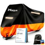 Maizjok® Motorbike Cover Waterproof Outdoor, Motorcycle Cover Heavy Duty 210D Rain UV Dust Indoor, All Weather Covering for Scooter Moped Street/Off Road/Scrambler Motorbike (96.5 x 41.3 x 49.2 in)