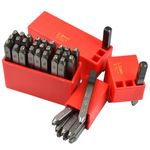 WKSTOOL 3/32"(2.5mm) High Hardness Carbon Steel Uppercase Number and Letter Stamp Alphabet Symbols Hand Punch Metal Stamping Set for Jewelry Making Impressing(2.5mm Number&Letter)